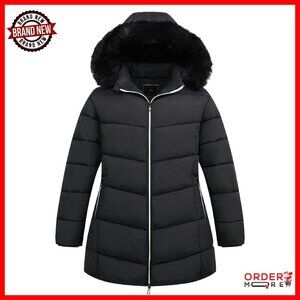 Plus Size Winter Down Puffer Jacket Waterproof Windproof Hooded Coat